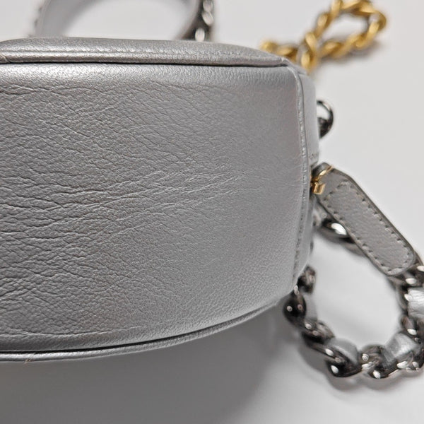 CHANEL 19 Small Quilted Lambskin Silver