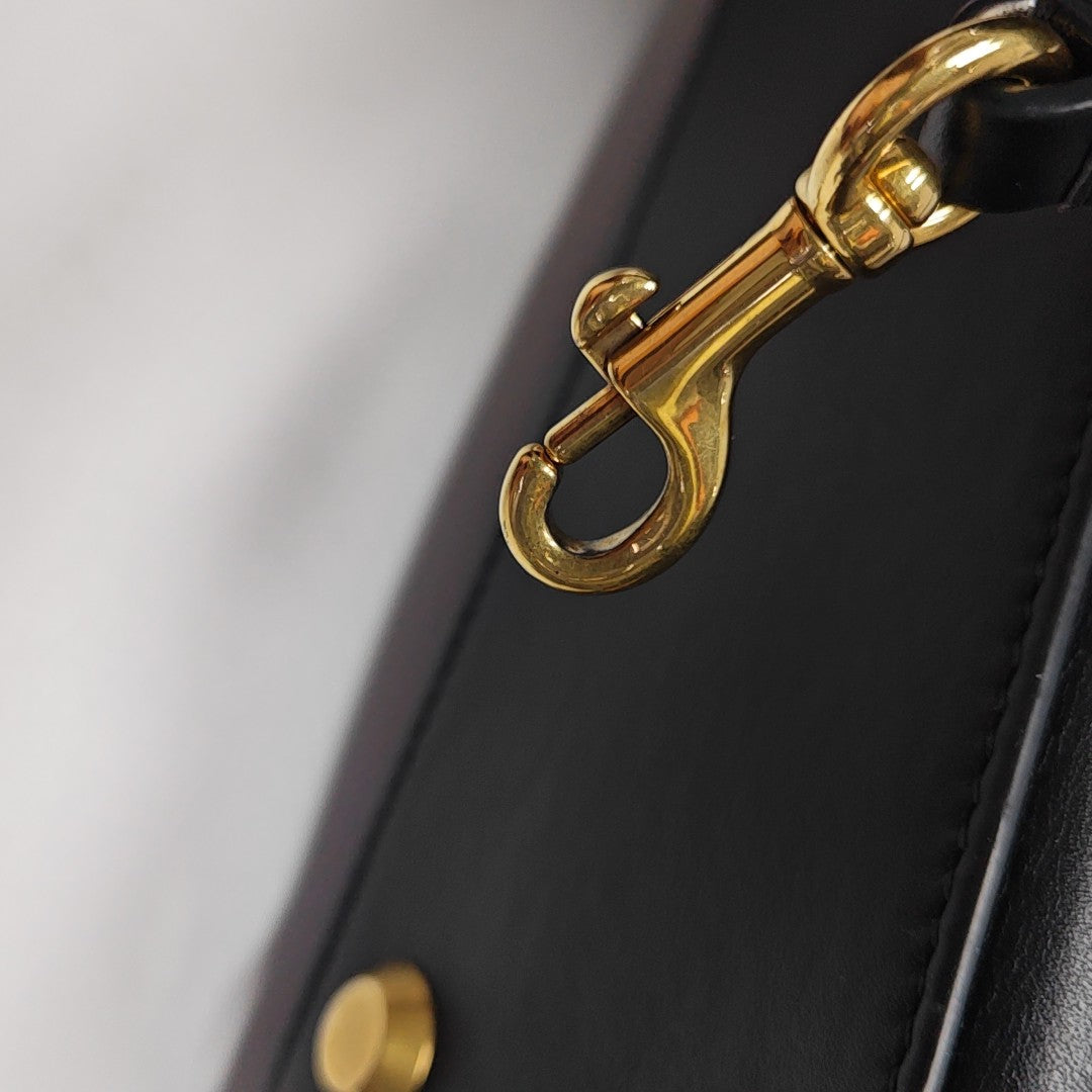 Calfskin Shoulder Bag Mini Black