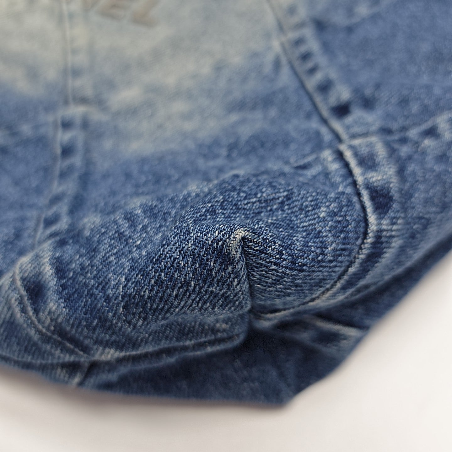 CHANEL 22 Medium Quilted Denim Blue