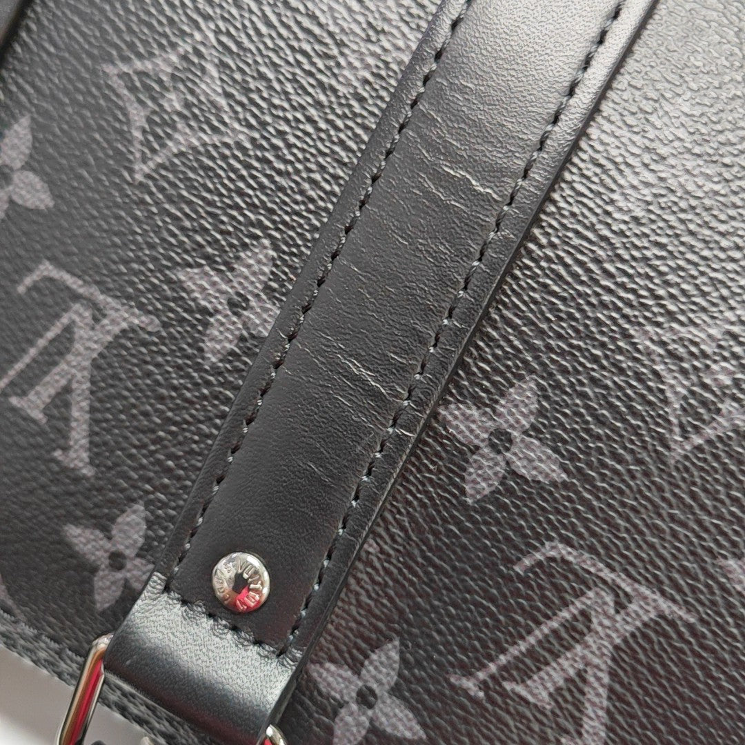 KEEPALL 25 Monogram Coated Canvas Black