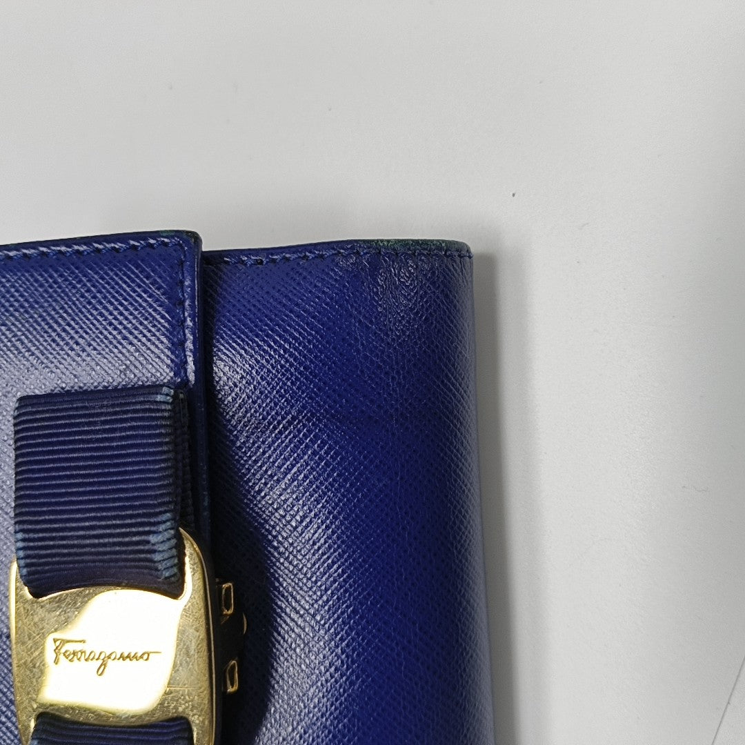 Vara Calfskin Blue Wallet