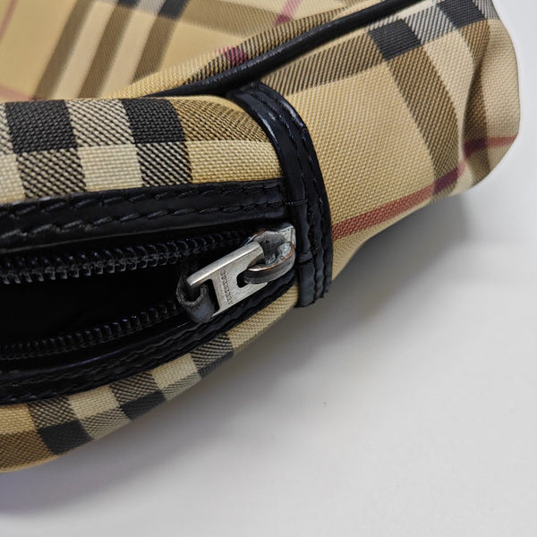 Coated Canvas Top Handle Bag Beige