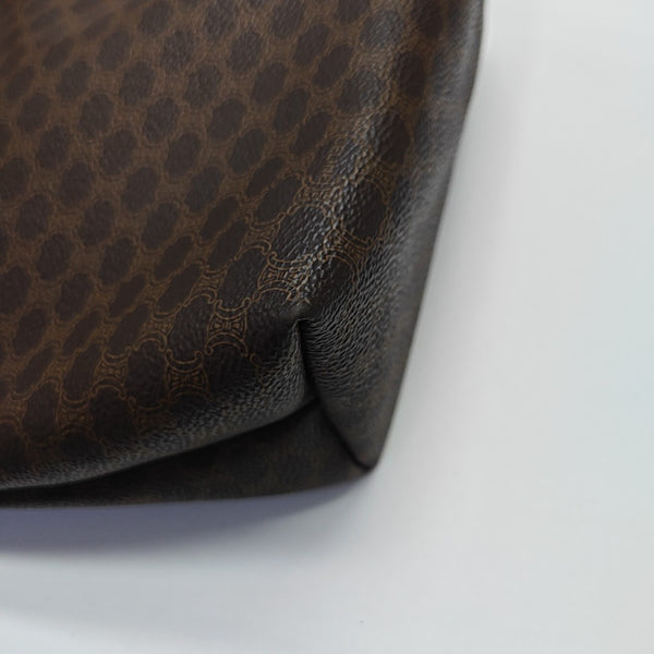 Coated Canvas Top Handle Bag Brown
