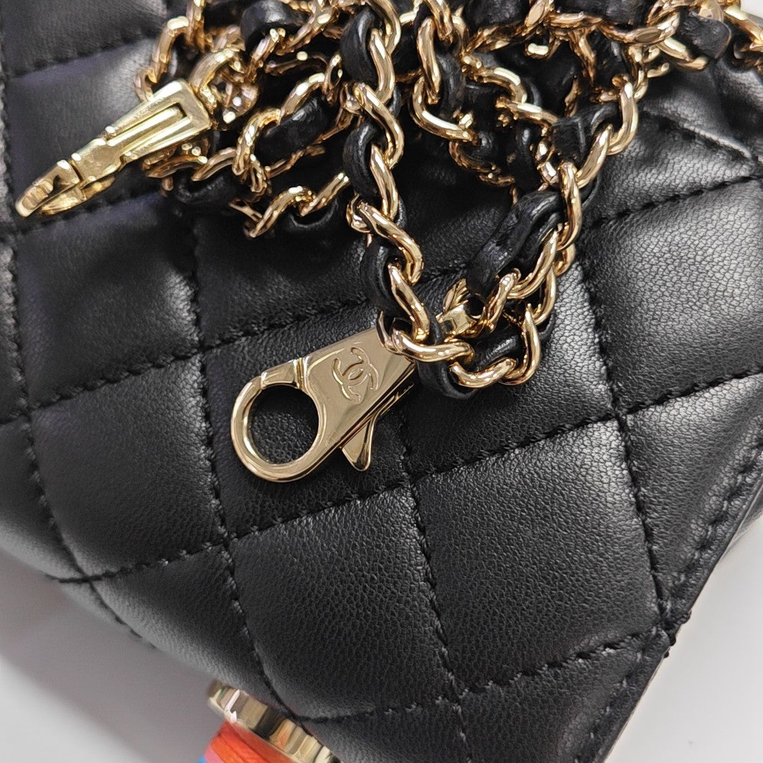 COCO HANDLE Mini Quilted Lambskin Black
