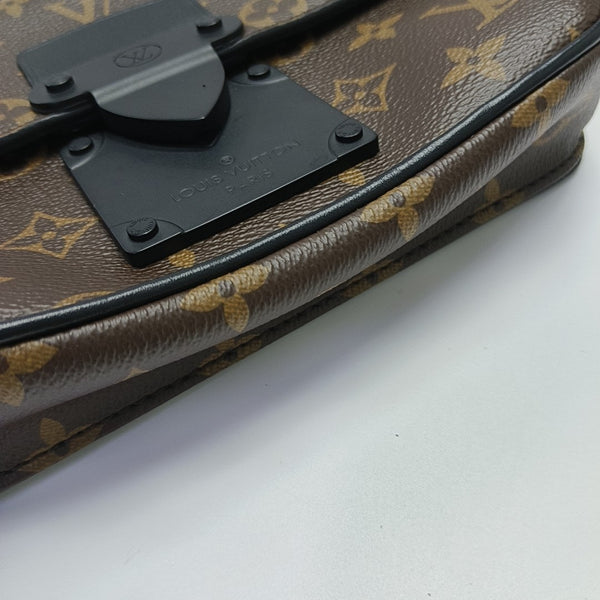 S LOCK Monogram Coated Canvas Brown