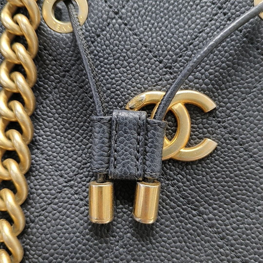 Quilted Grained Calfskin Black