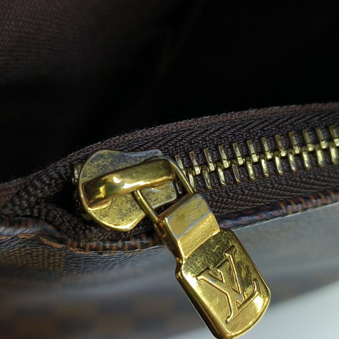 BROOKLYN MM Damier Ebene Coated Canvas Brown