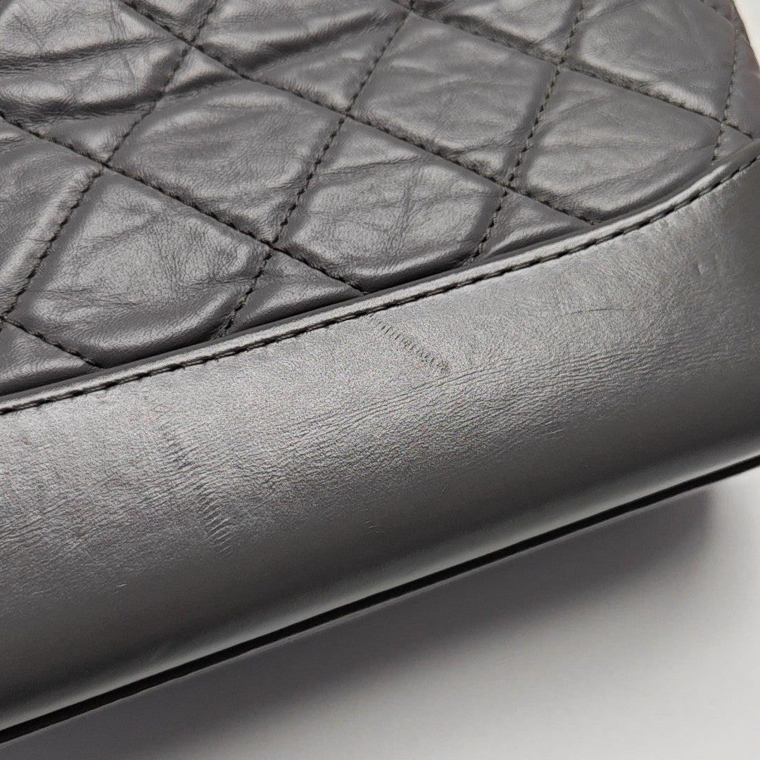 GABRIELLE Small Quilted Calfskin Gray