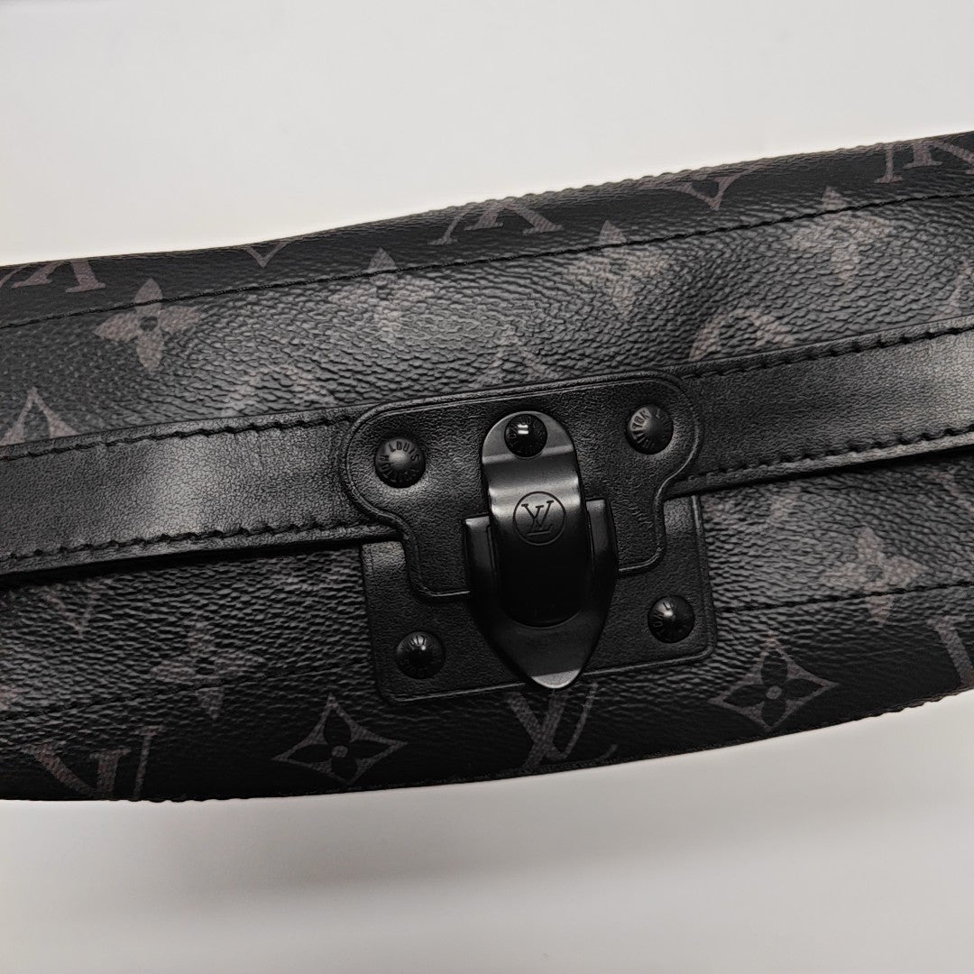 Monogram Coated Canvas Shoulder Bag Black