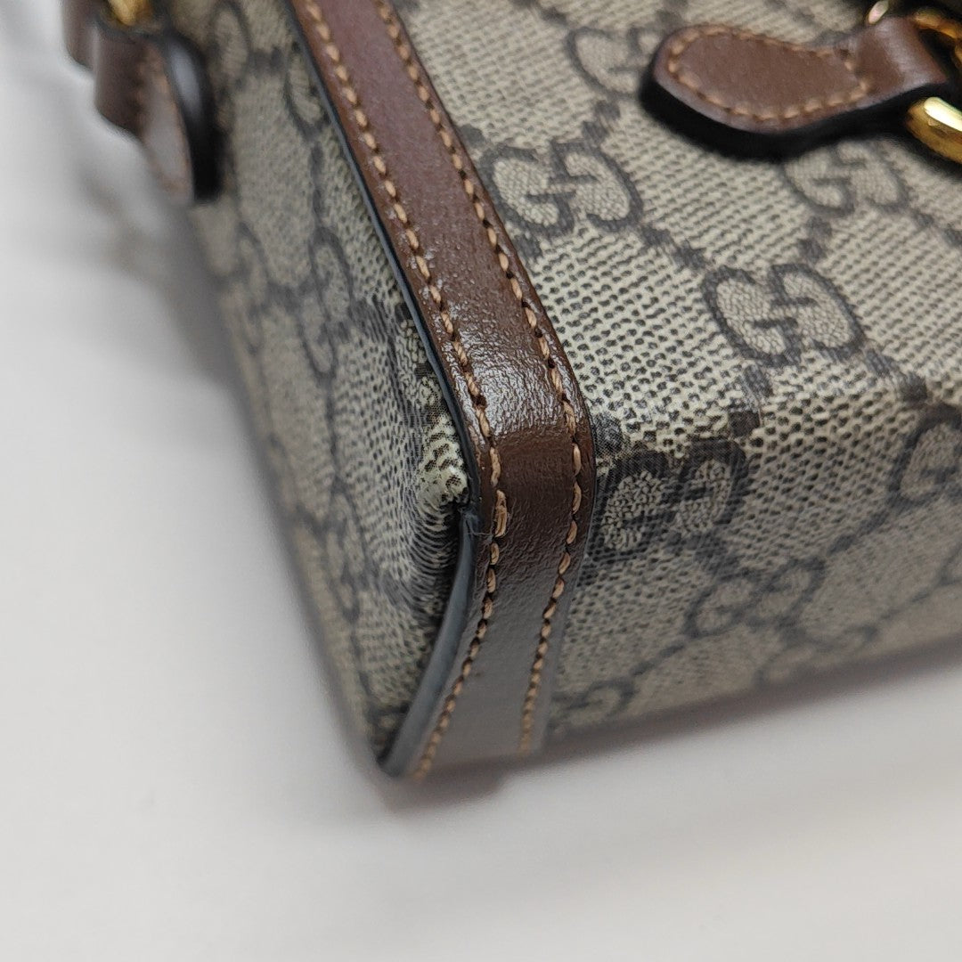 Horsebit 1955 Mini Monogram Coated Canvas Beige