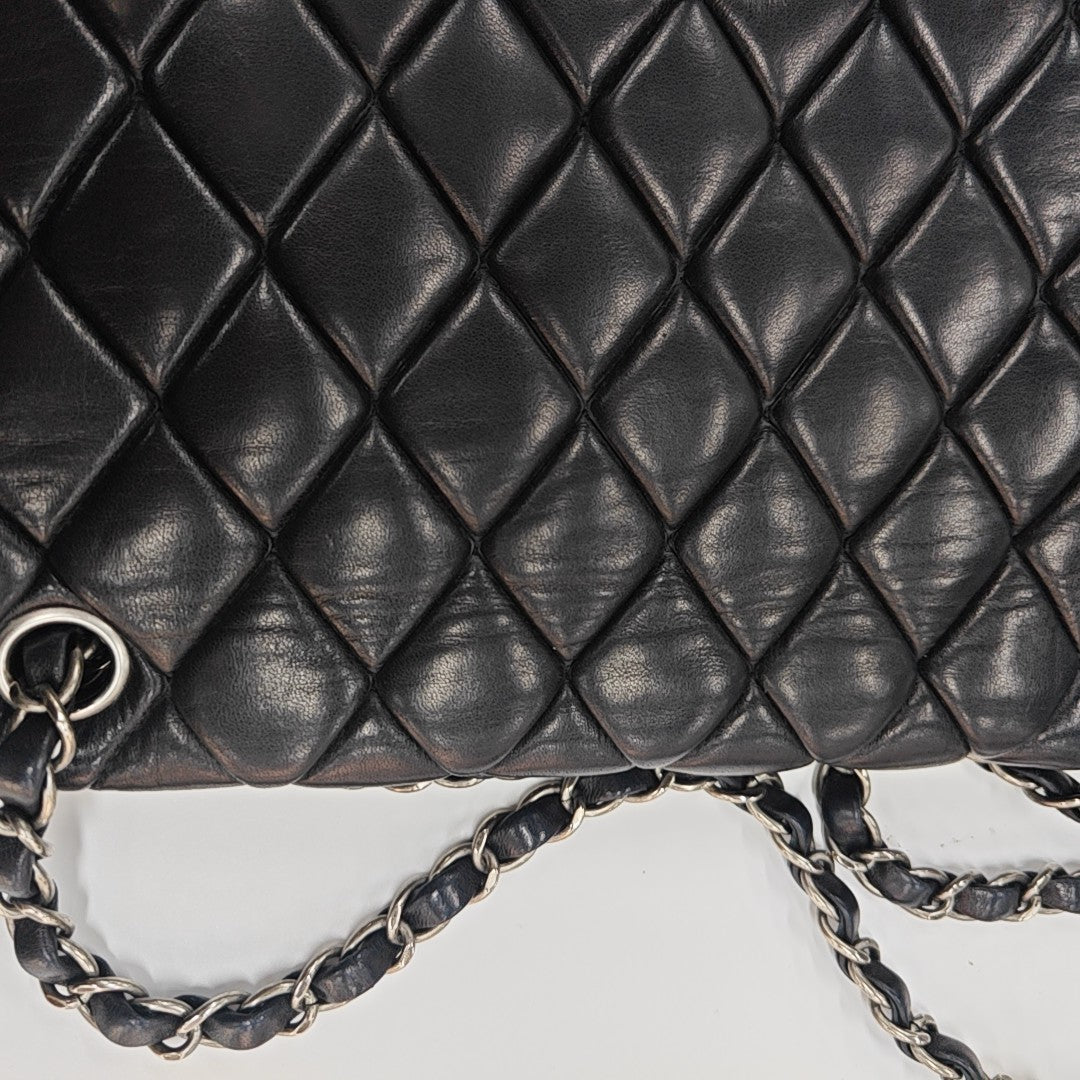 Quilted Lambskin Shoulder Bag Black
