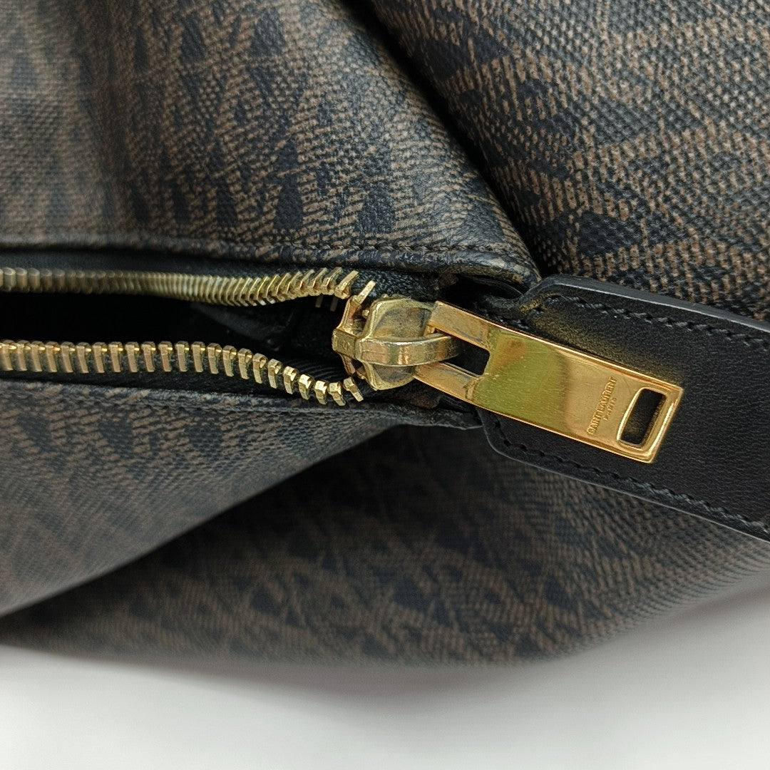 Coated Canvas Shoulder Bag Black