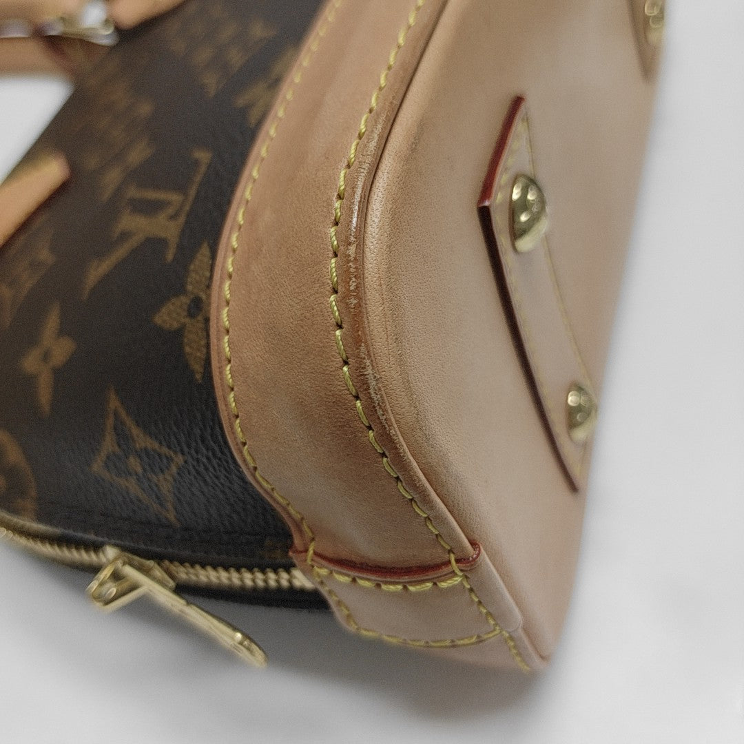 ALMA BB Monogram Coated Canvas Brown
