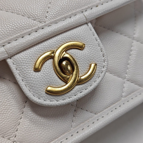 Quilted Calfskin Backpack White