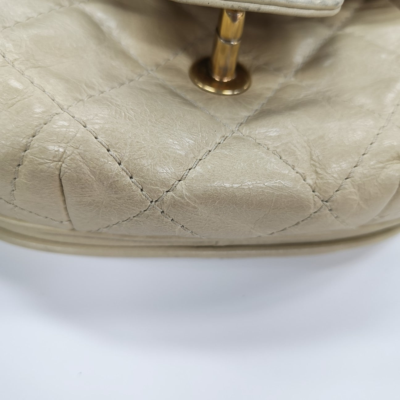 Quilted Calfskin Shoulder Bag Beige