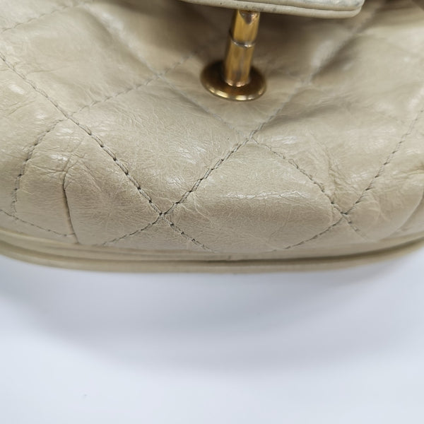 Quilted Calfskin Shoulder Bag Beige