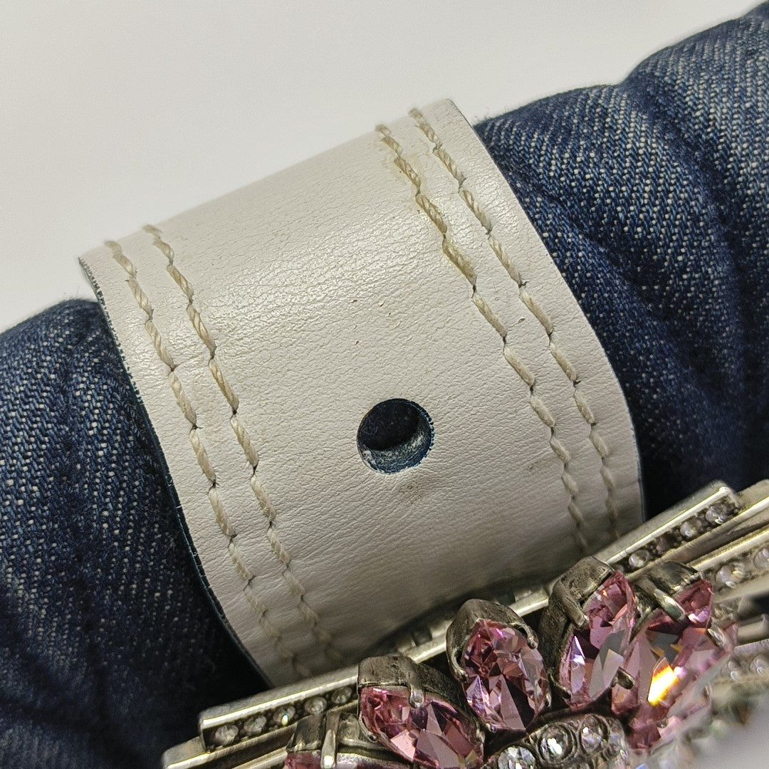 Miu Lady Quilted Canvas Blue