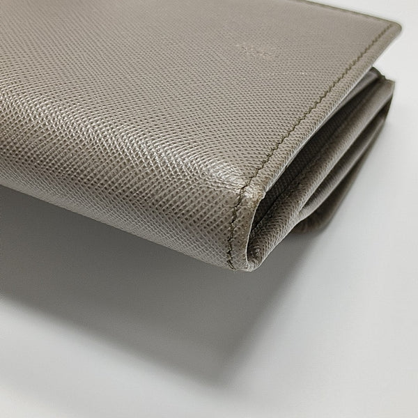 Fold Wallet Saffiano Calfskin Gray Wallet
