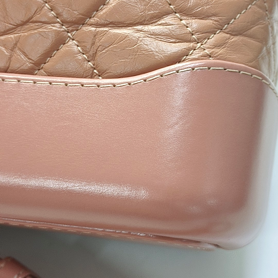 Authenticated pre-owned  GABRIELLE Small Quilted Calfskin Beige - Crossbody Bag at Looply