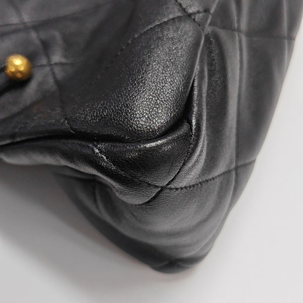 Quilted Lambskin Tote Bag Black