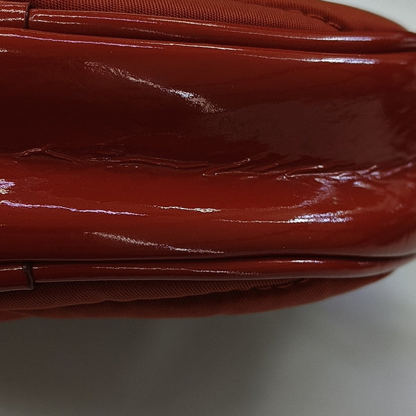 Quilted Nylon Shoulder Bag Red
