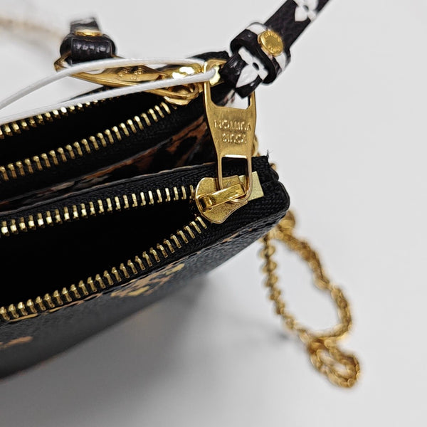 DOUBLE ZIP Monogram Coated Canvas Black