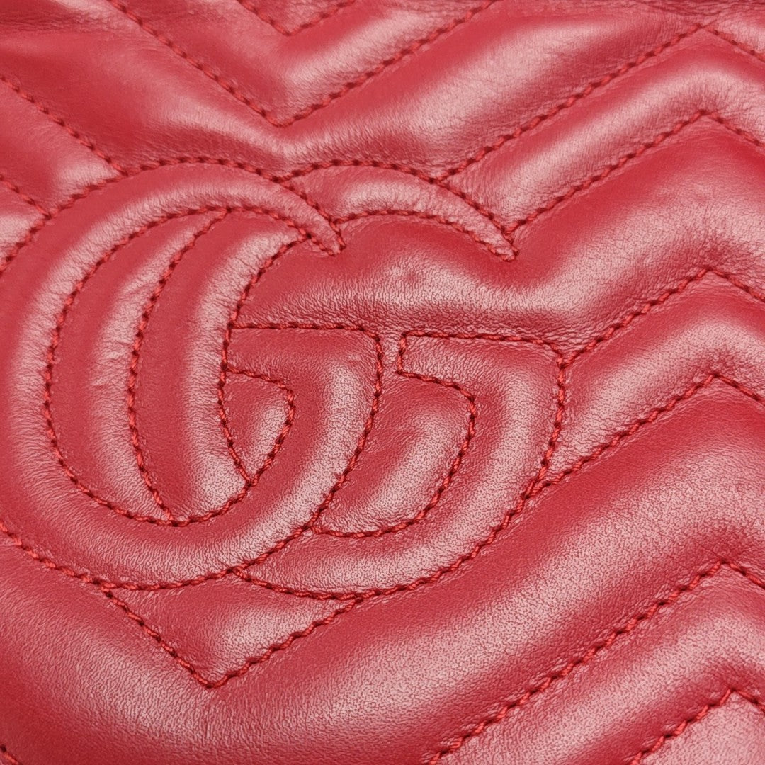 GG Marmont Mini Quilted Calfskin Red