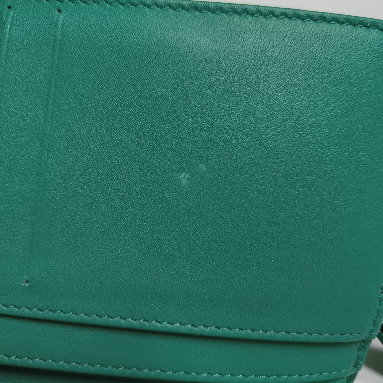 Quilted Patent Leather Wallet Green