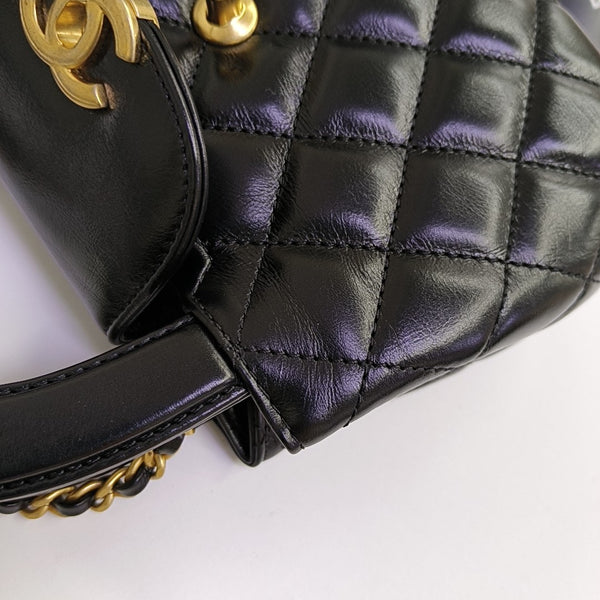 KELLY Mini Quilted Calfskin Black
