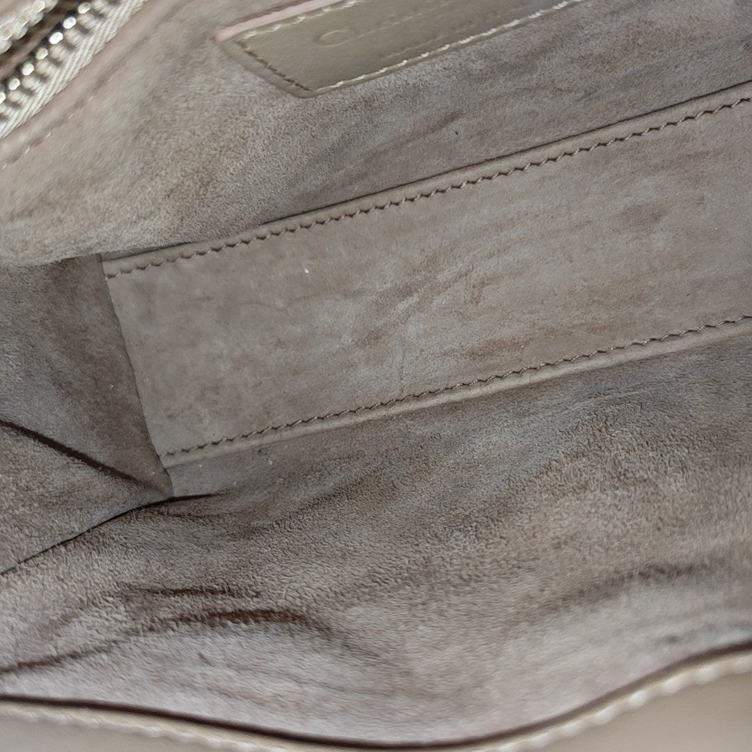 Lady Dior Mini Cannage Calfskin Beige