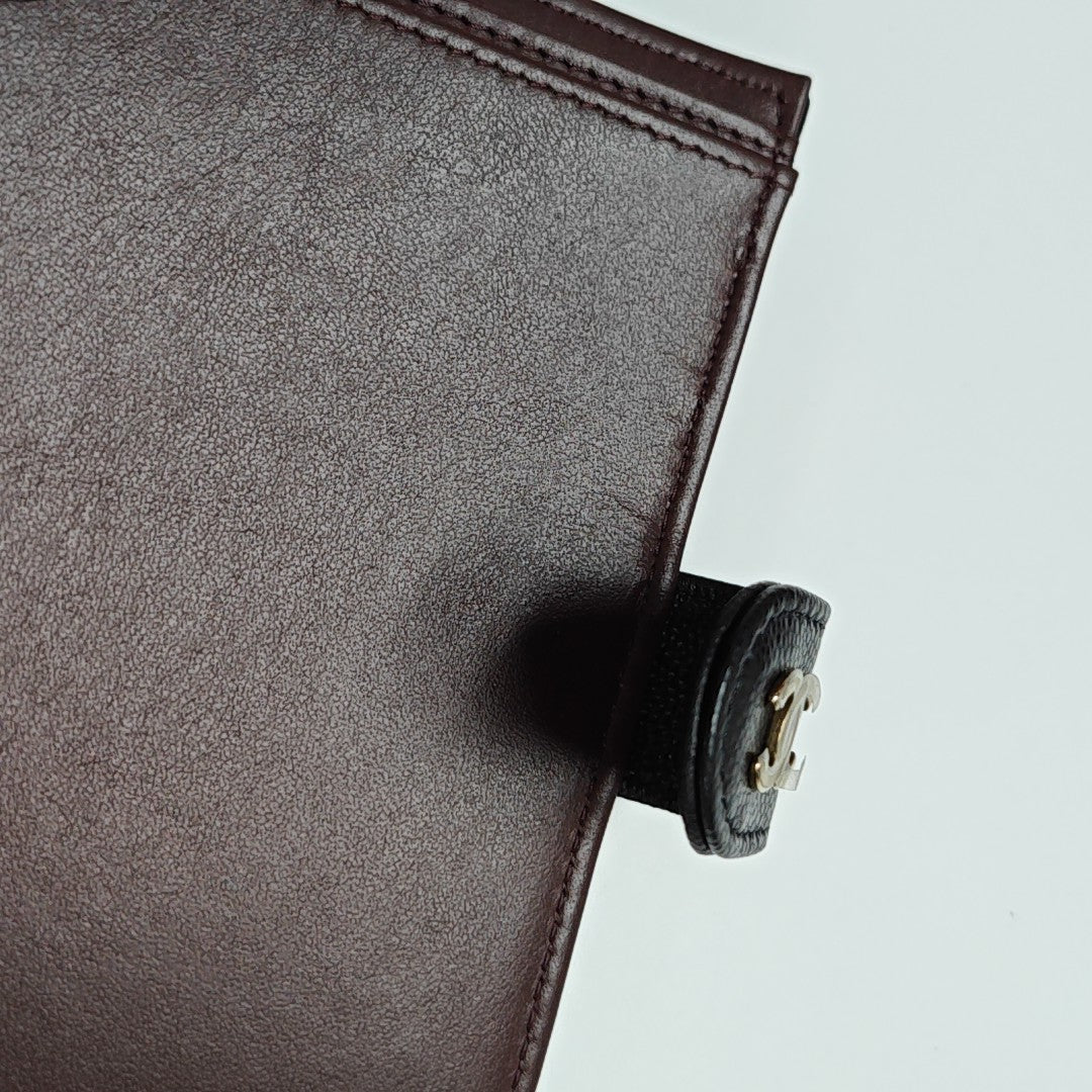 Quilted Grained Calfskin Wallet Black