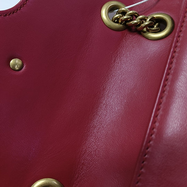 GG Marmont Small Quilted Calfskin Red