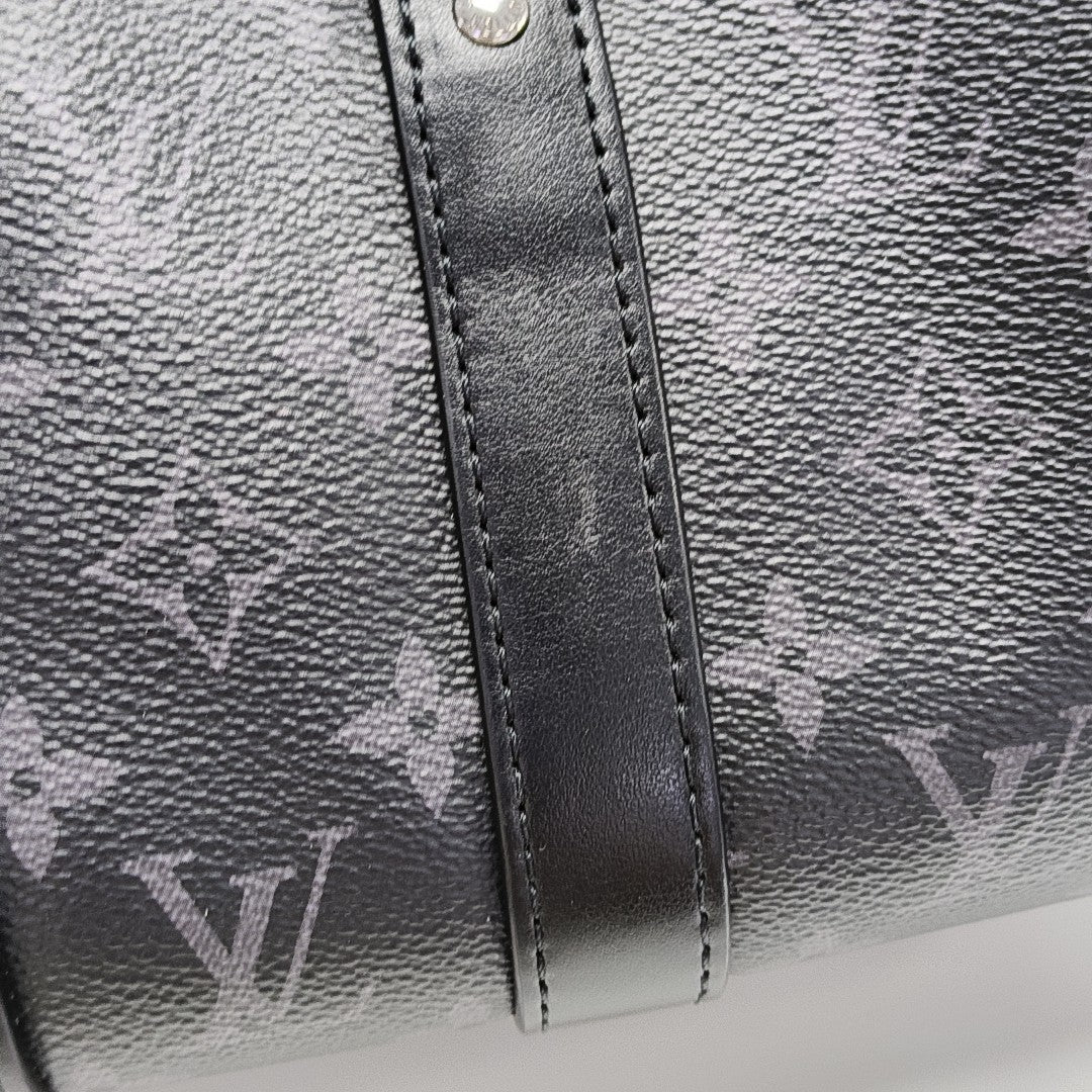 KEEPALL 25 Monogram Coated Canvas Black