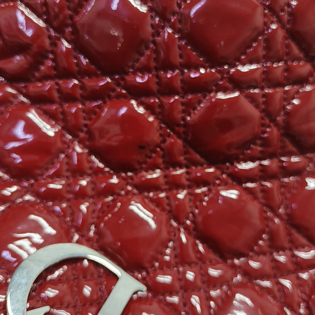 Dior Soft Large Cannage Patent Leather Red