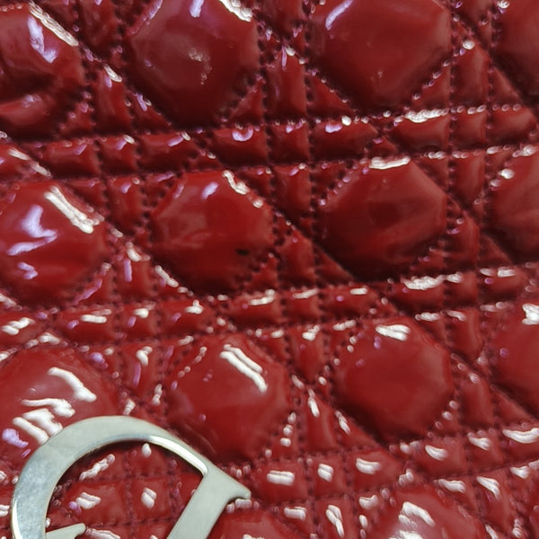 Dior Soft Large Cannage Patent Leather Red