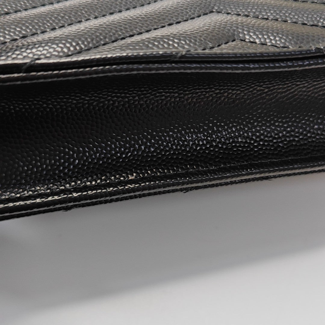MONOGRAM Chevron Calfskin Black