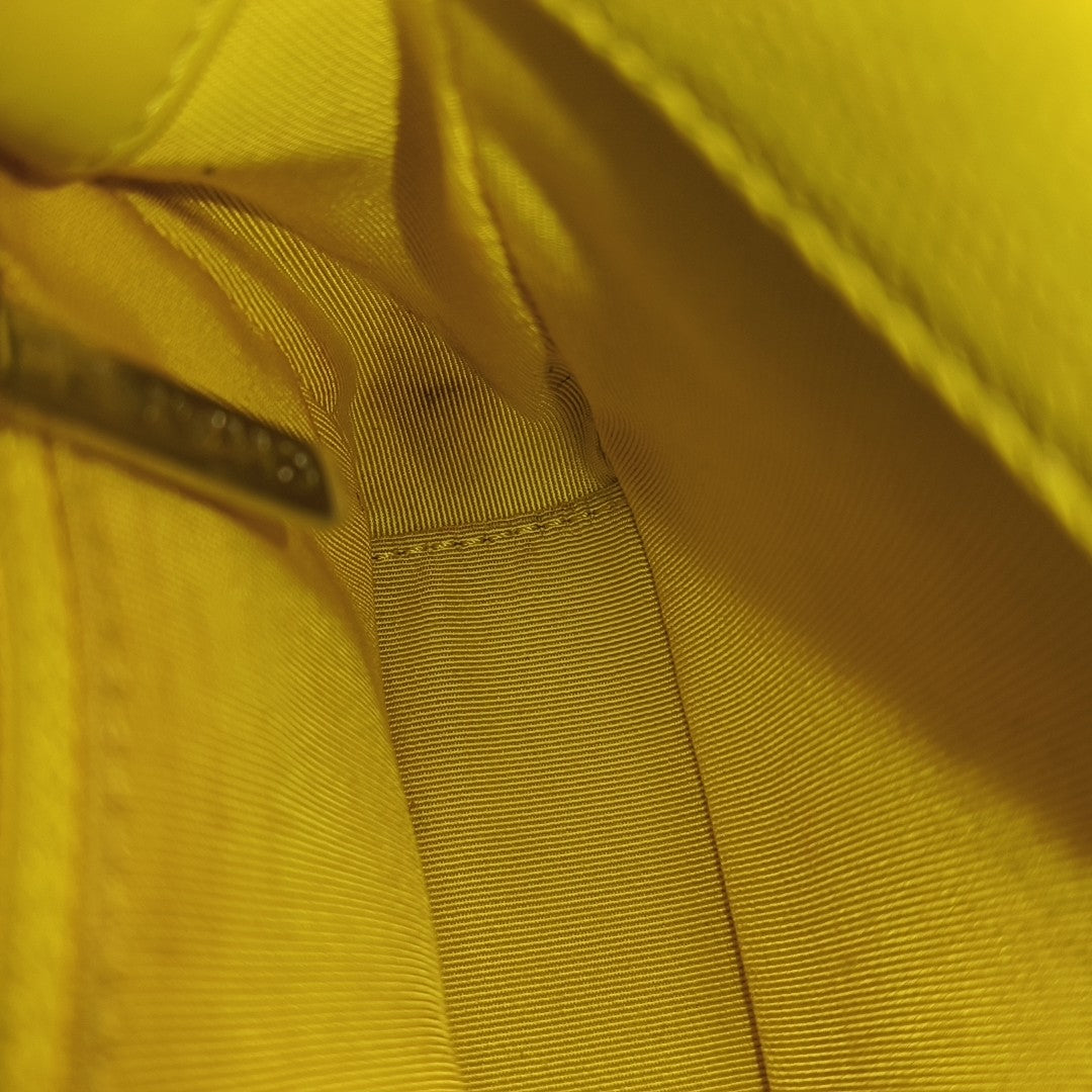 Quilted Grained Calfskin Crossbody Bag Yellow