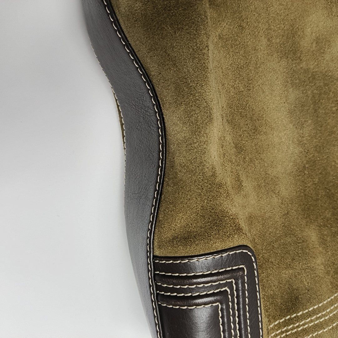 Suede Shoulder Bag Green