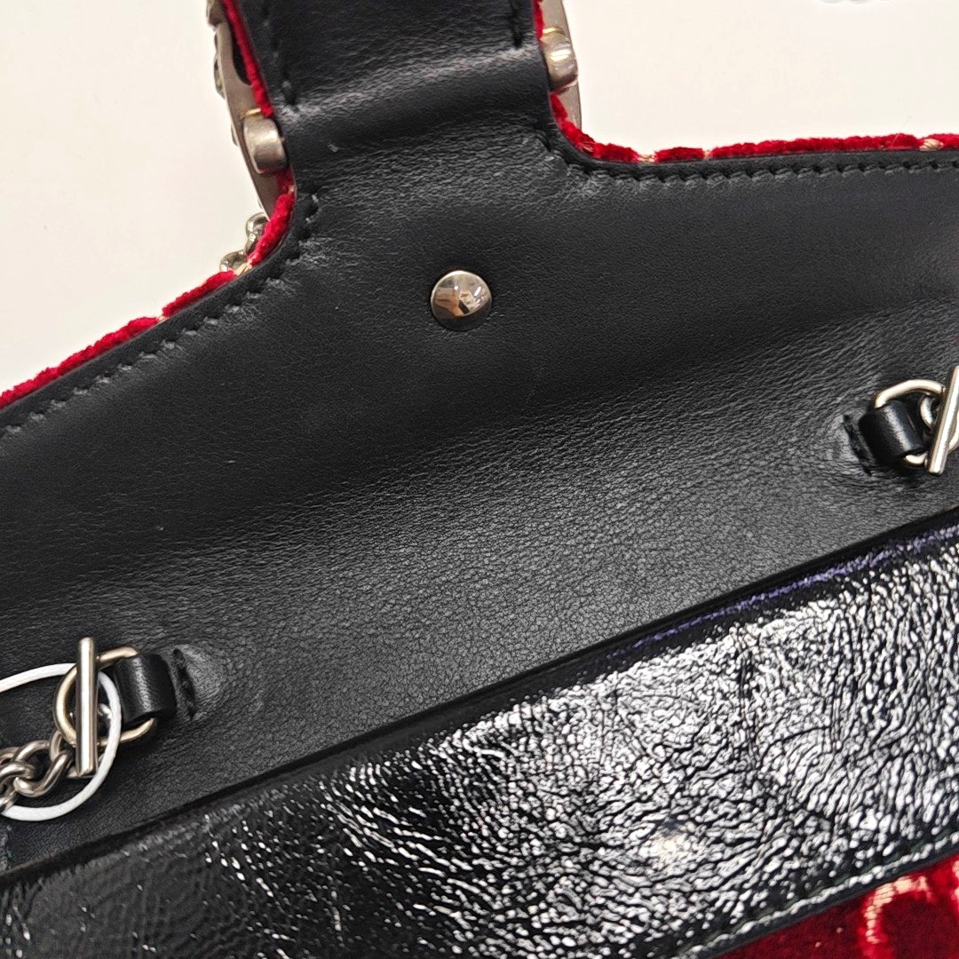Dionysus Super Mini Monogram Velvet Red