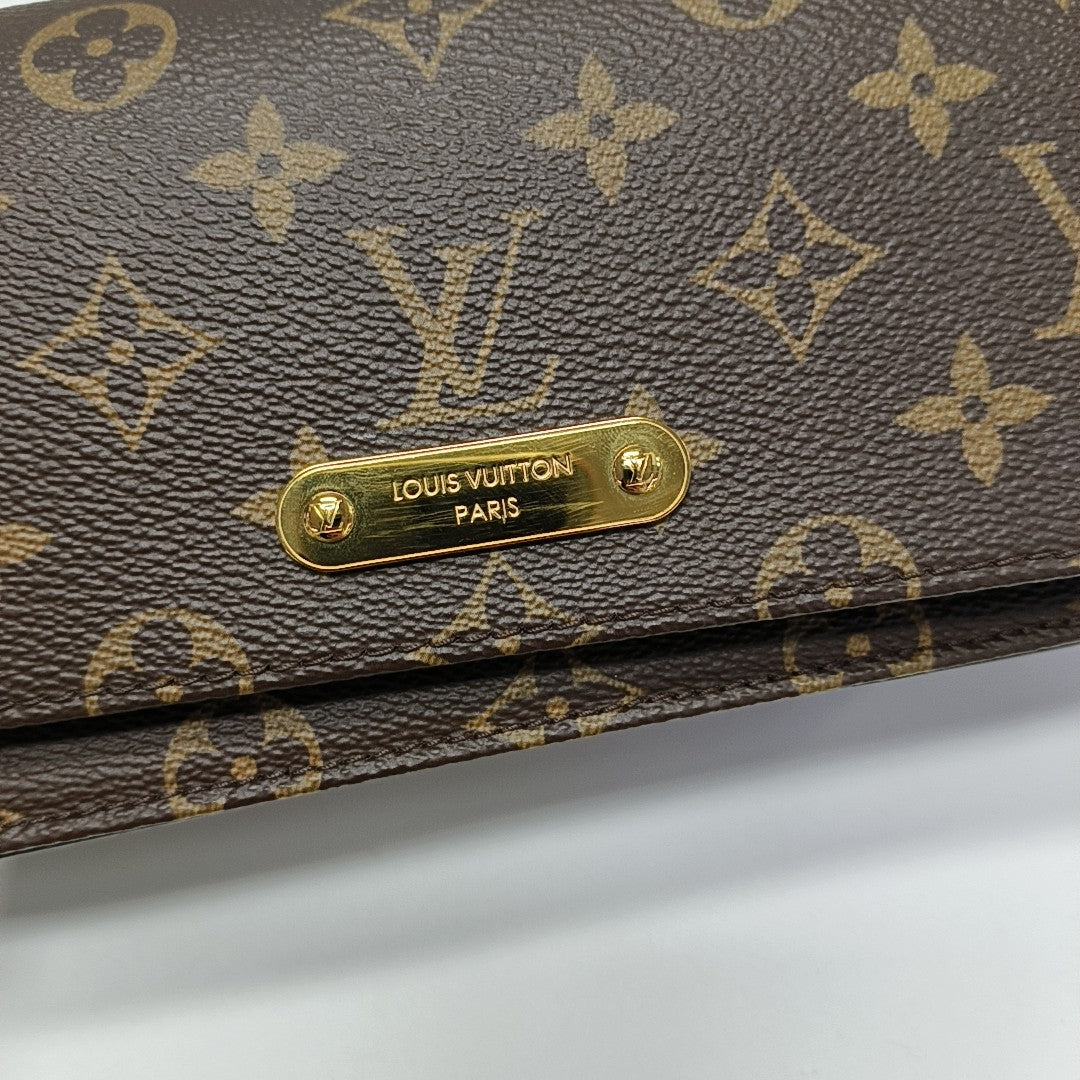 Lily Monogram Coated Canvas Brown