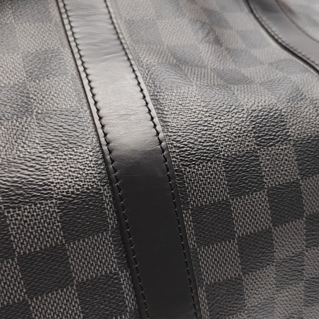 KEEPALL 45 Damier Graphite Coated Canvas Gray