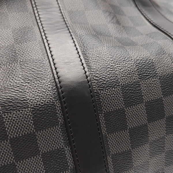 KEEPALL 45 Damier Graphite Coated Canvas Gray