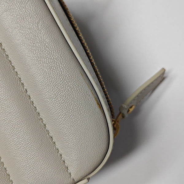 Quilted Calfskin Shoulder Bag White
