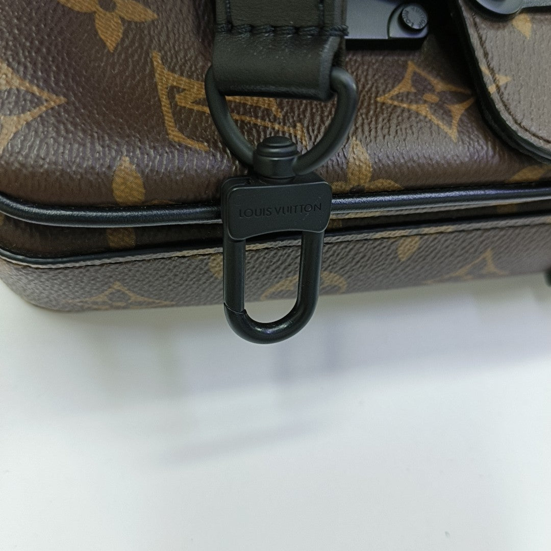 S LOCK Mini Monogram Coated Canvas Brown