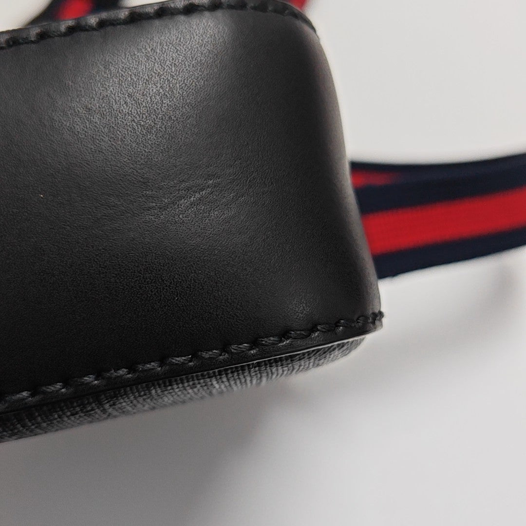 GG Supreme Small Monogram Coated Canvas Black