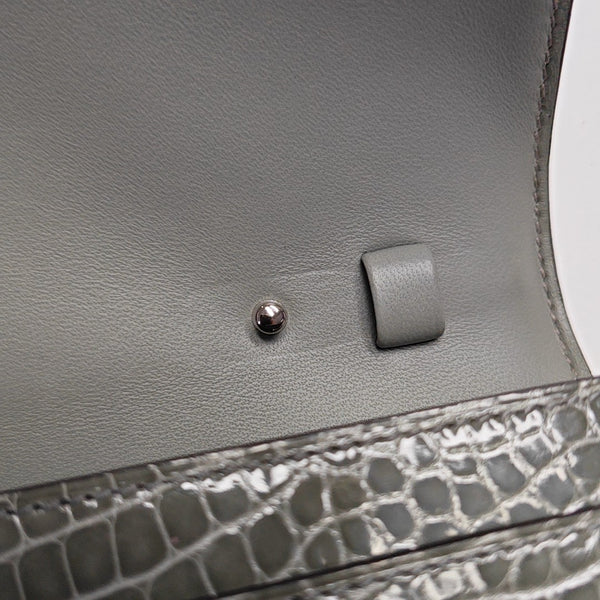 Constance 18 Shiny Porosus Crocodile Gray
