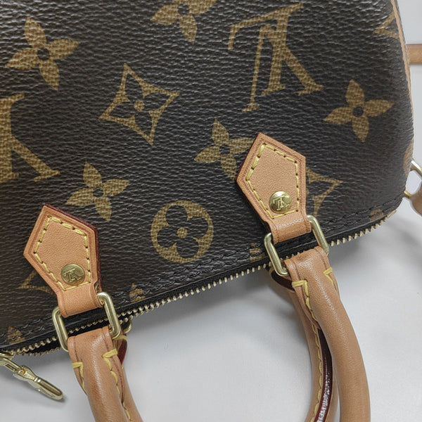 SPEEDY Nano Monogram Coated Canvas Brown