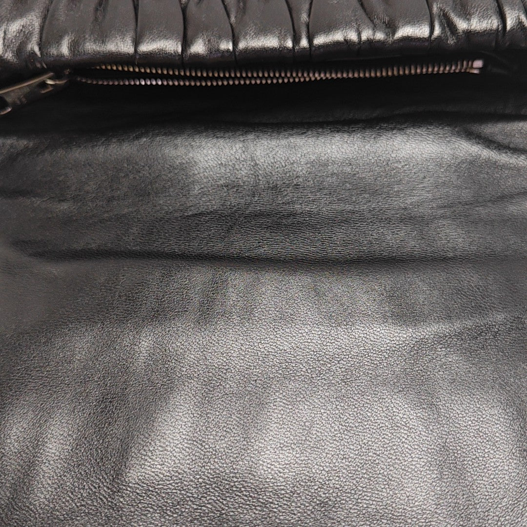 Quilted Lambskin Shoulder Bag Black