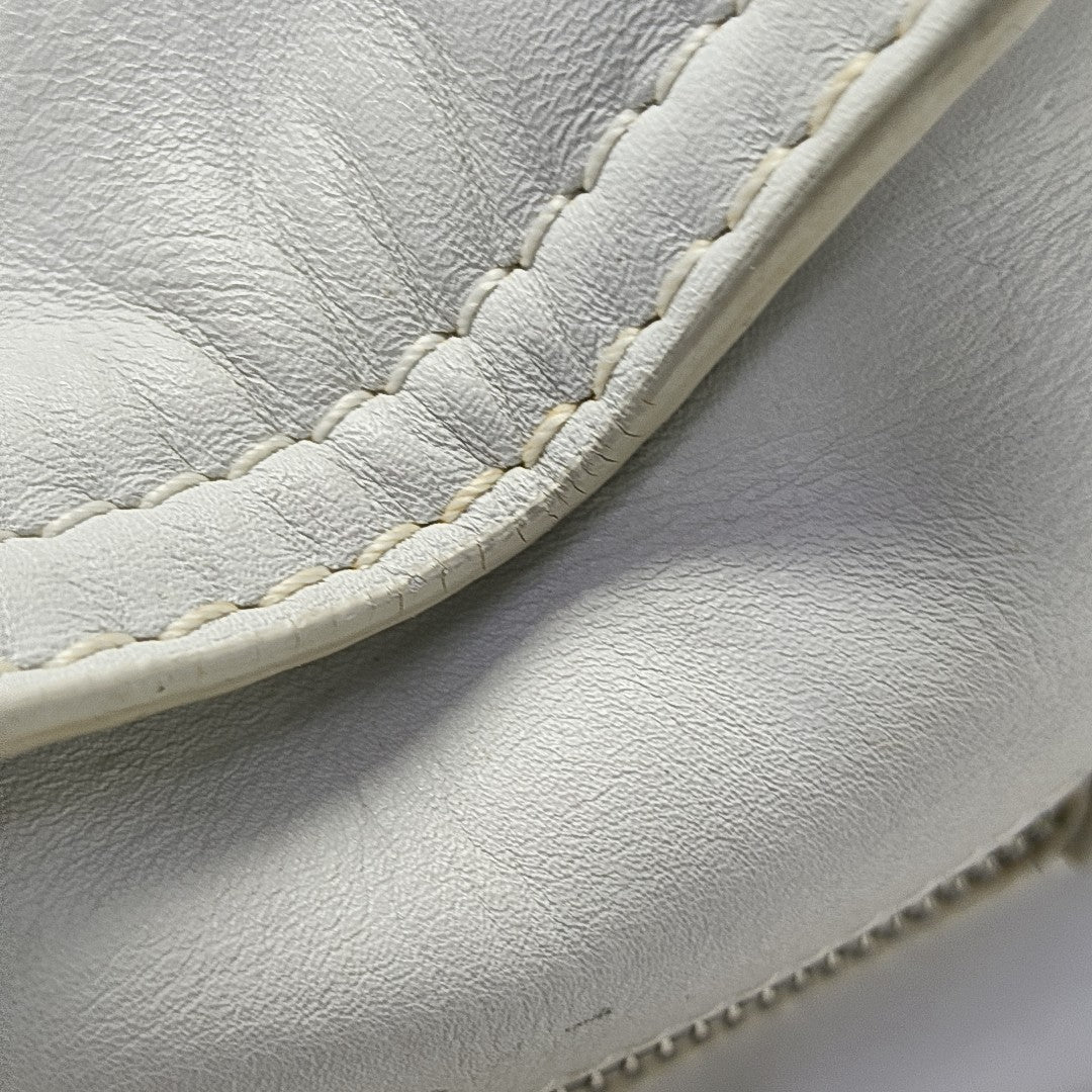 Quilted Calfskin Tote Bag White
