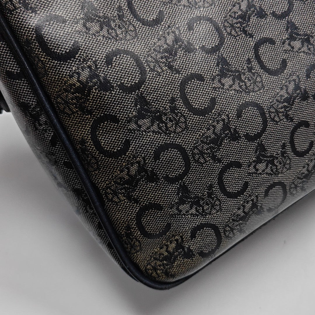 Coated Canvas Shoulder Bag Blue